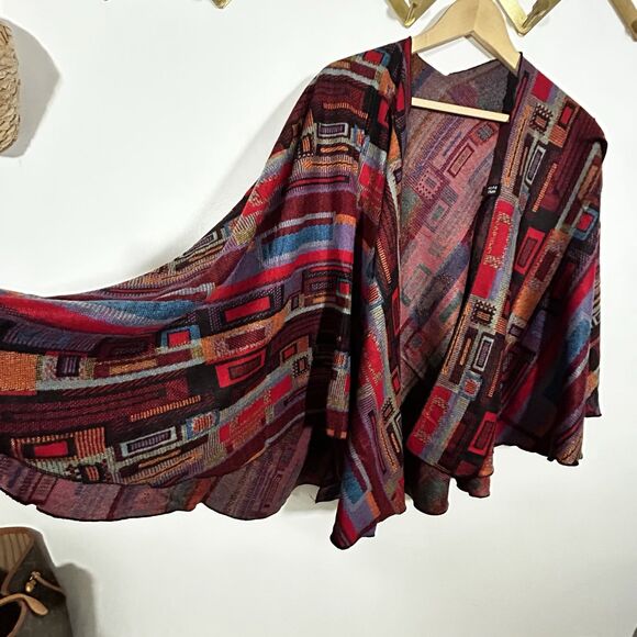 100% Cashmere Wrap Scarf Shawl Colorful Block Print Knit Preppy Classic Warm - Picture 8 of 8